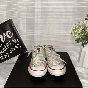 Converse All-Star Classic Low Top Youth, Off White Canvas Shoe 13 Youth